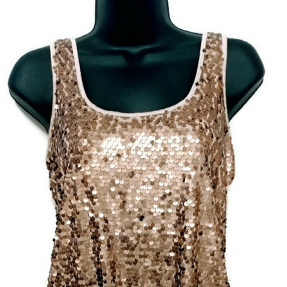 Express Tops - Express Womens' Medium Rose Gold Sequin Top
